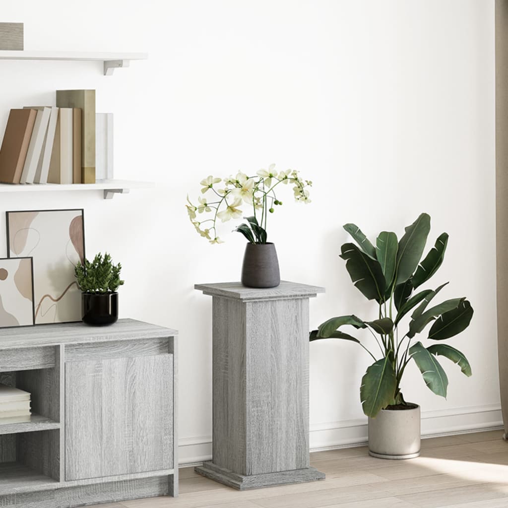 vidaXL Suport prezentare cu depozitare sonoma gri 31x30x60 cm lemn vidaXL Suport prezentare cu depozitare sonoma gri 31x30x60 cm lemn