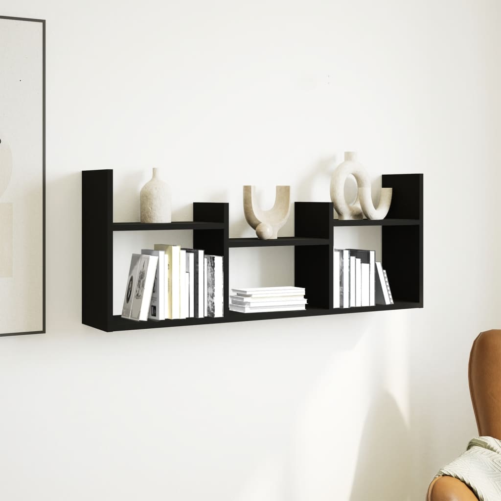 vidaXL Dulap de perete, 100x18x40 cm, negru, lemn prelucrat vidaXL Dulap de perete, 100x18x40 cm, negru, lemn prelucrat