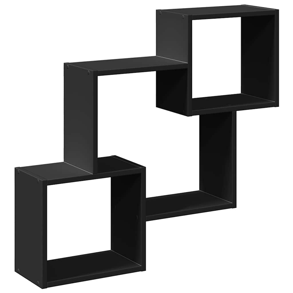 vidaXL Dulap de perete, 78x18x71 cm, negru, lemn prelucrat