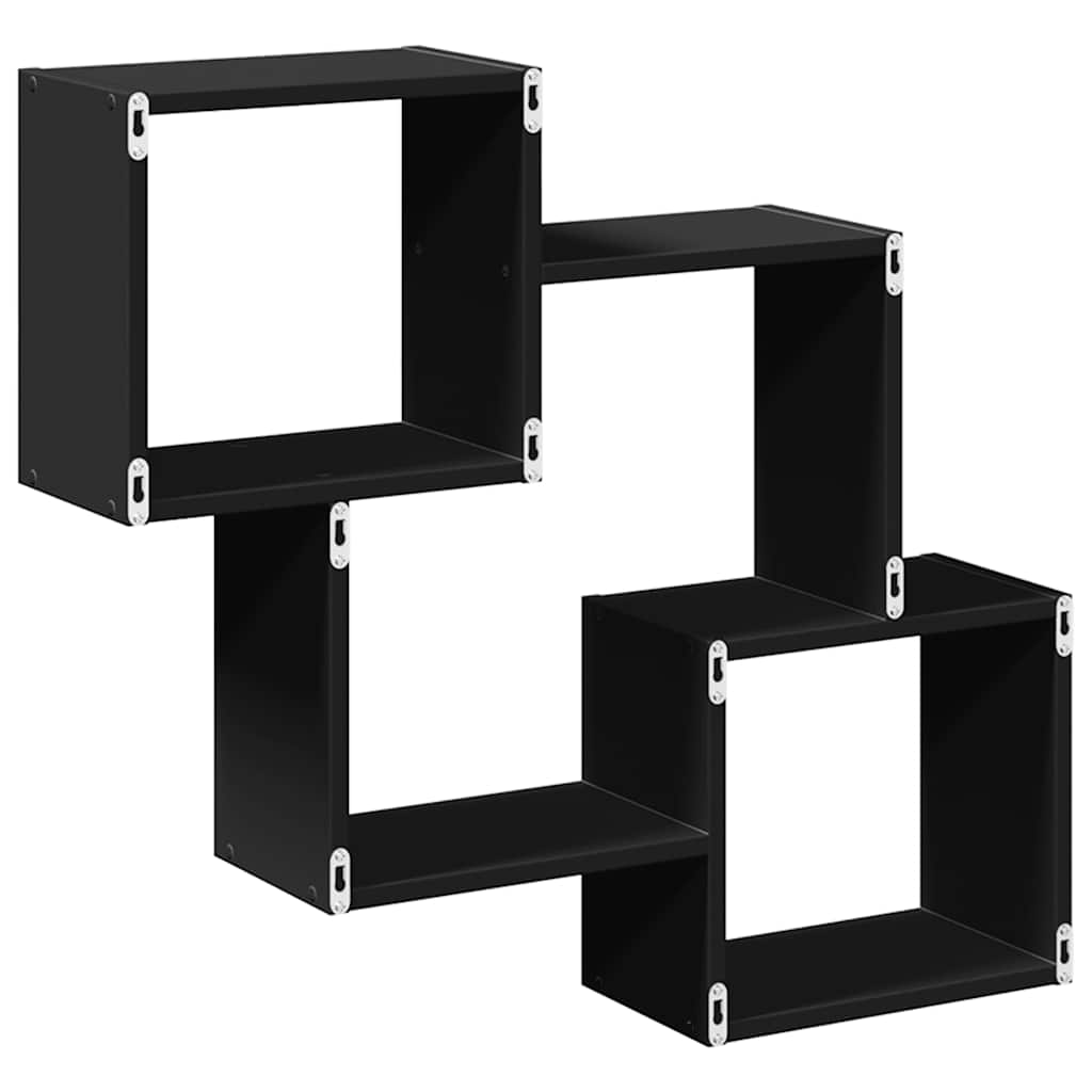 vidaXL Dulap de perete, 78x18x71 cm, negru, lemn prelucrat