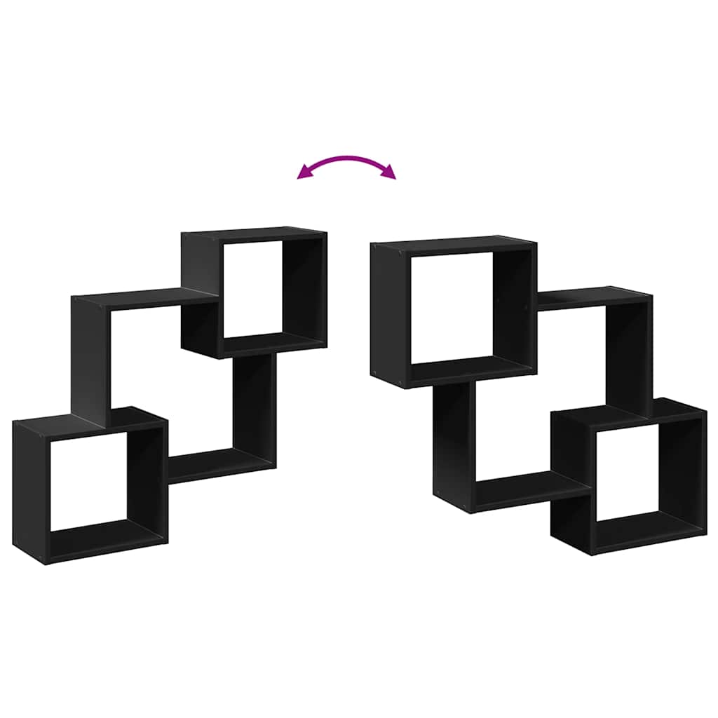 vidaXL Dulap de perete, 78x18x71 cm, negru, lemn prelucrat