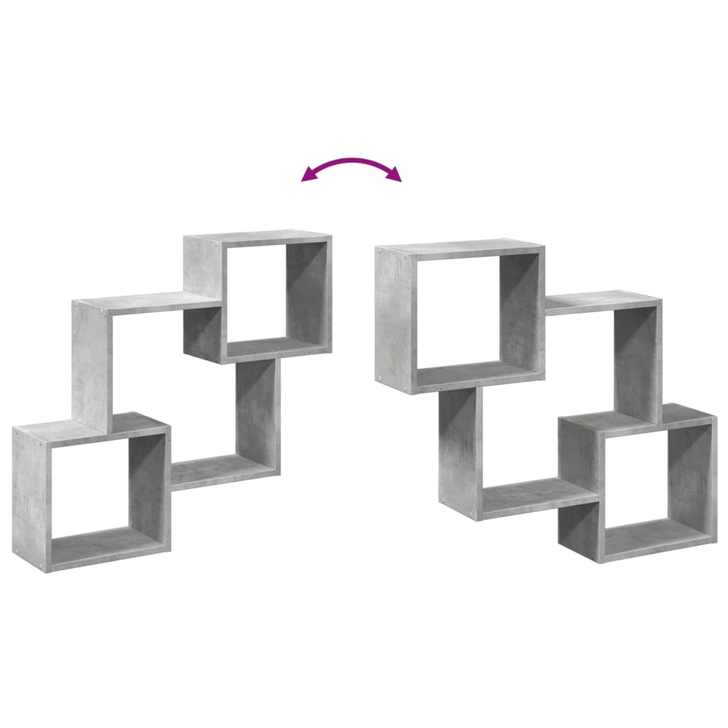 vidaXL Dulap de perete, gri beton, 78x18x71 cm, lemn prelucrat