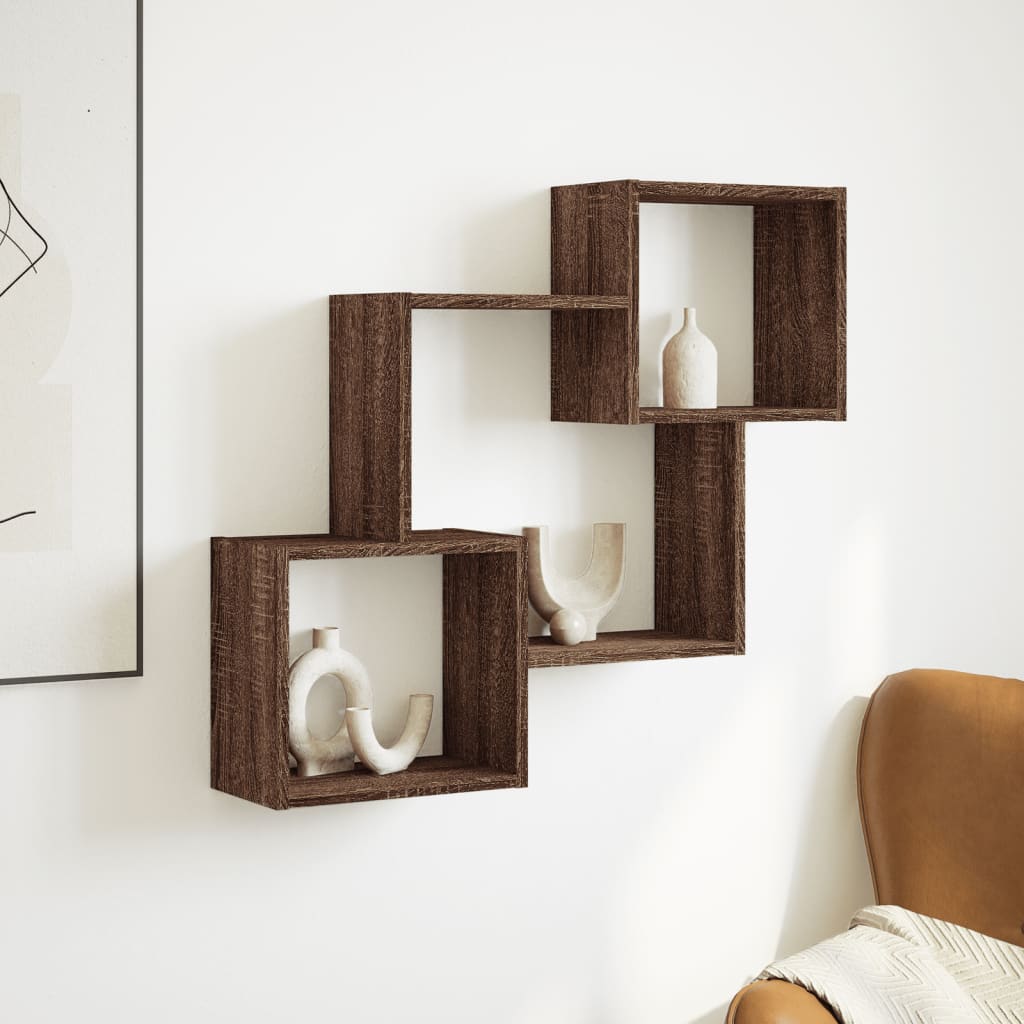 vidaXL Dulap de perete, 78x18x71 cm, stejar maro, lemn prelucrat vidaXL Dulap de perete, 78x18x71 cm, stejar maro, lemn prelucrat