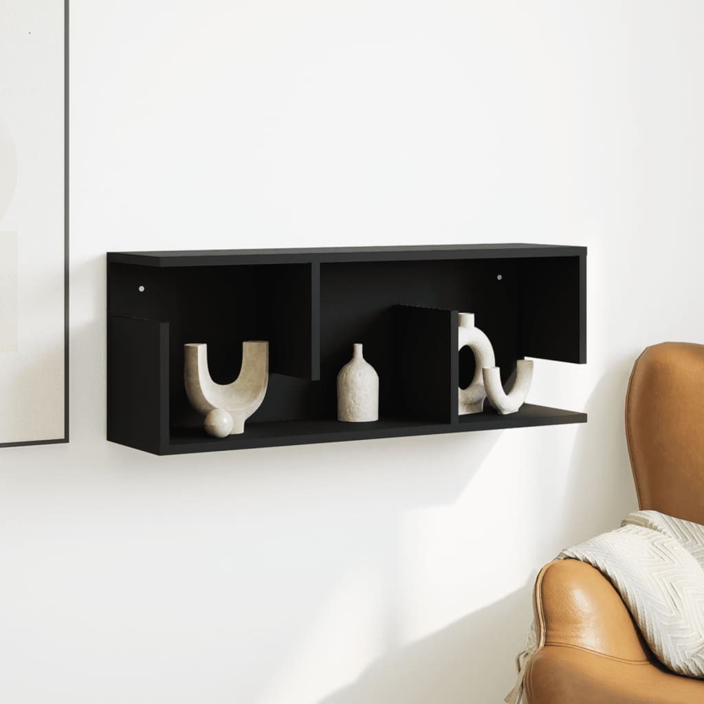 vidaXL Dulap de perete, negru, 80x20x30 cm, lemn prelucrat