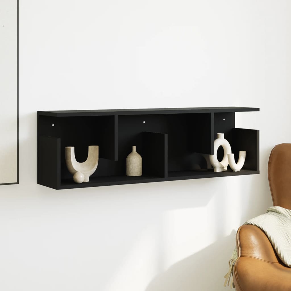 vidaXL Dulap de perete, negru, 100x20x30 cm, lemn prelucrat vidaXL Dulap de perete, negru, 100x20x30 cm, lemn prelucrat