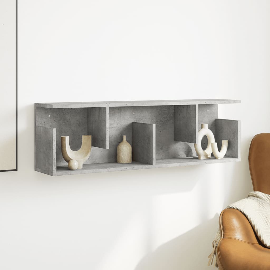 vidaXL Dulap de perete, gri beton, 100x20x30 cm, lemn prelucrat