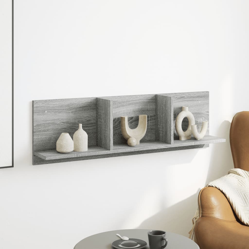 vidaXL Dulap de perete, gri sonoma, 100x16,5x30 cm, lemn prelucrat vidaXL Dulap de perete, gri sonoma, 100x16,5x30 cm, lemn prelucrat