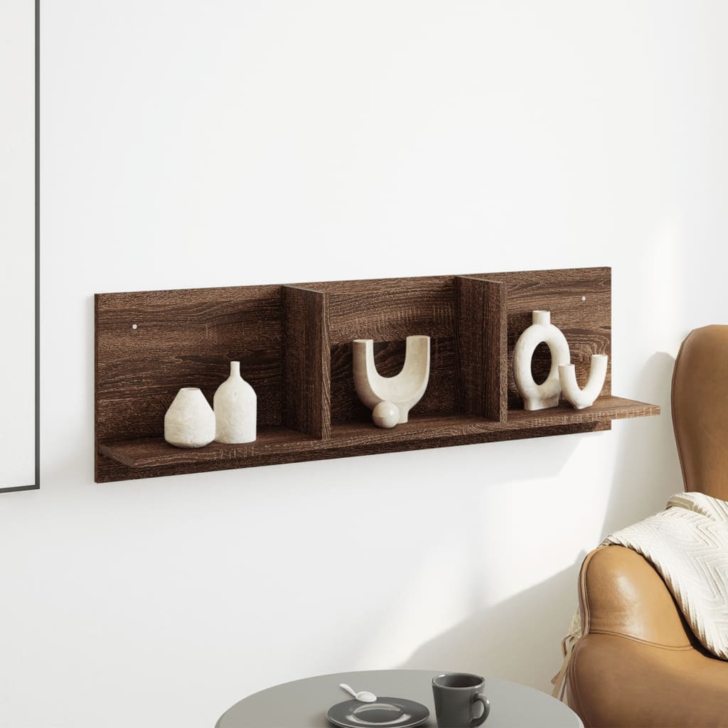 vidaXL Dulap de perete, stejar maro, 100x16,5x30 cm, lemn prelucrat