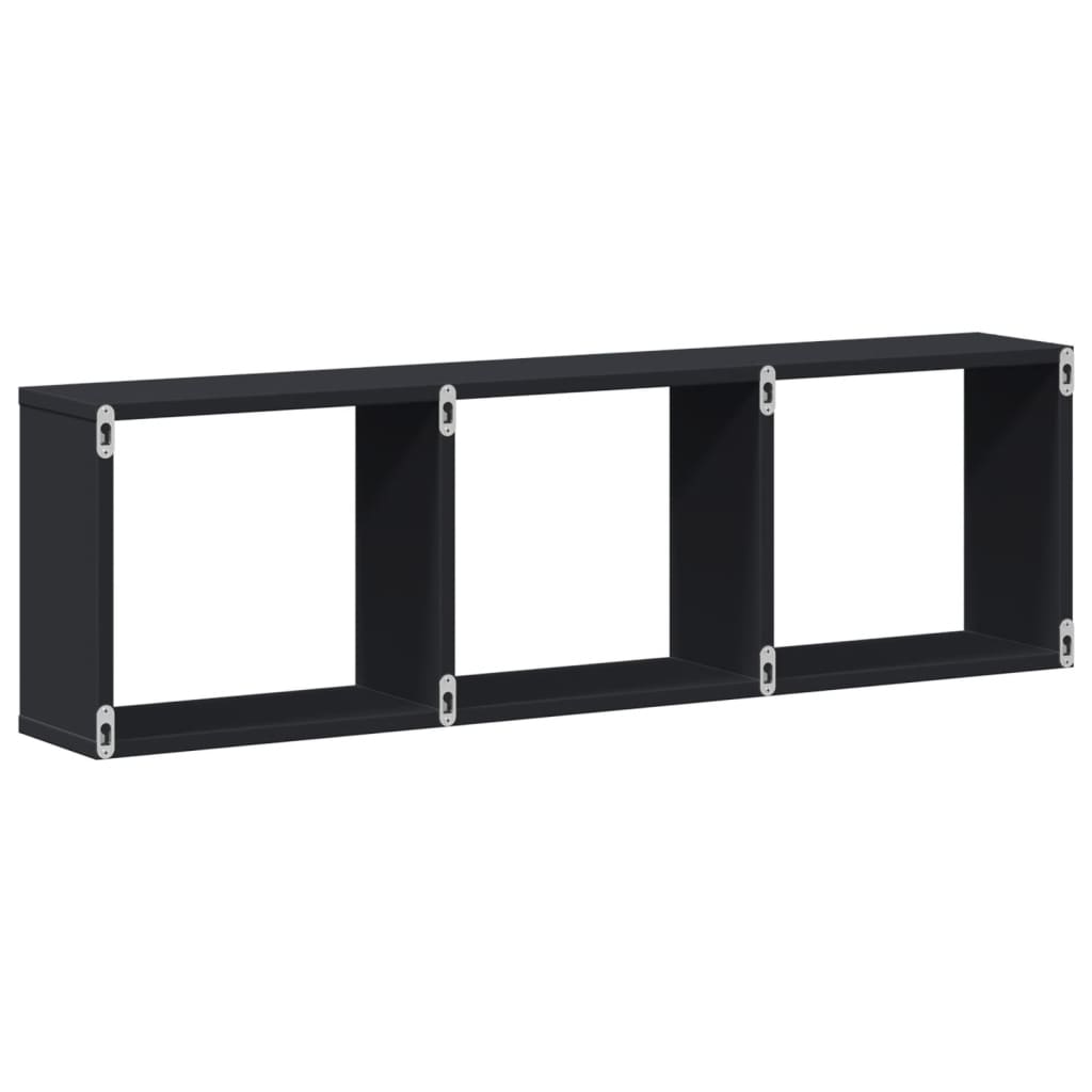 vidaXL Dulap de perete, negru, 100x16x30 cm, lemn prelucrat vidaXL Dulap de perete, negru, 100x16x30 cm, lemn prelucrat