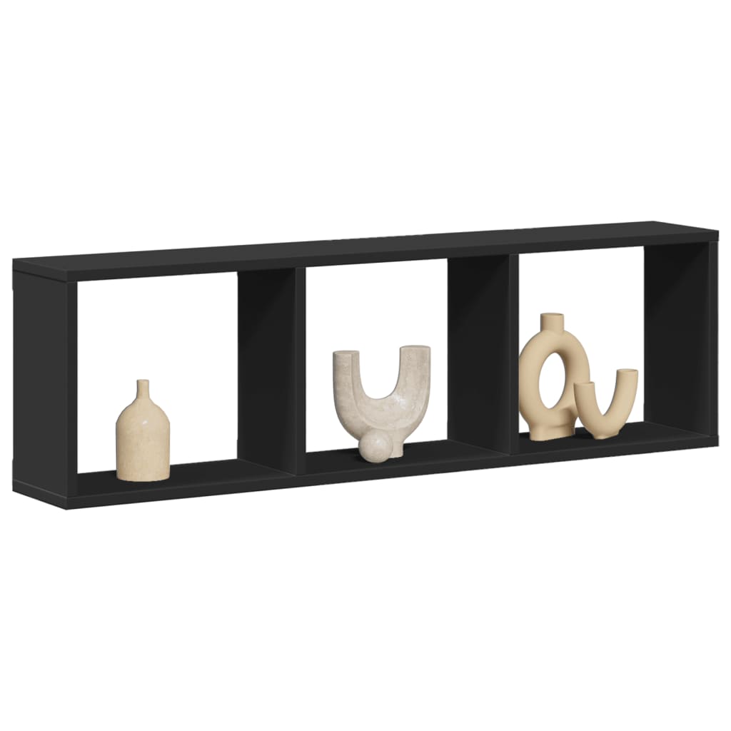 vidaXL Dulap de perete, negru, 100x16x30 cm, lemn prelucrat vidaXL Dulap de perete, negru, 100x16x30 cm, lemn prelucrat