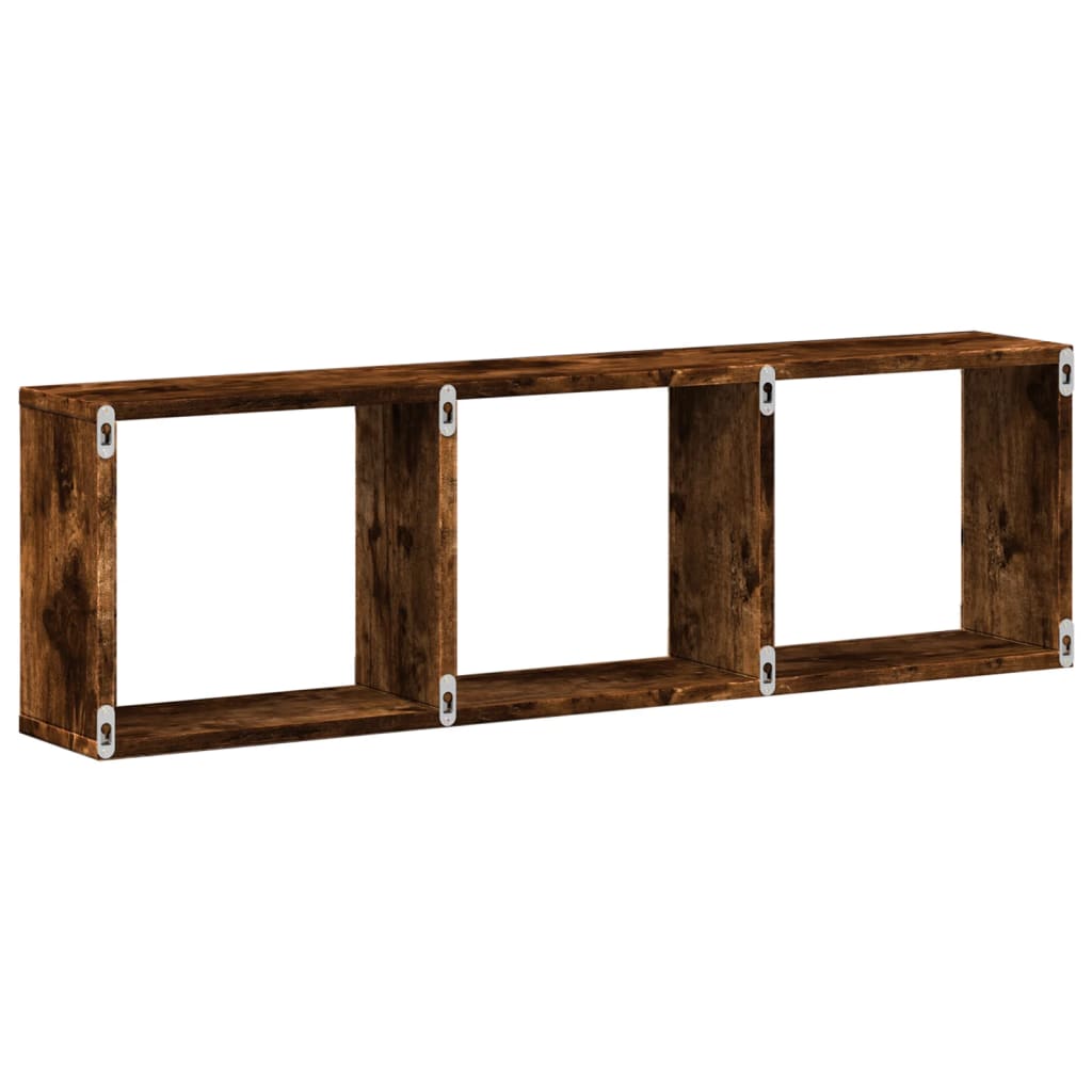 vidaXL Dulap de perete, stejar fumuriu, 100x16x30 cm, lemn prelucrat