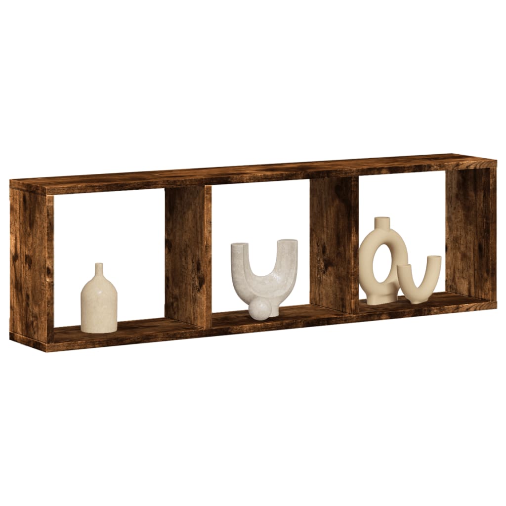 vidaXL Dulap de perete, stejar fumuriu, 100x16x30 cm, lemn prelucrat