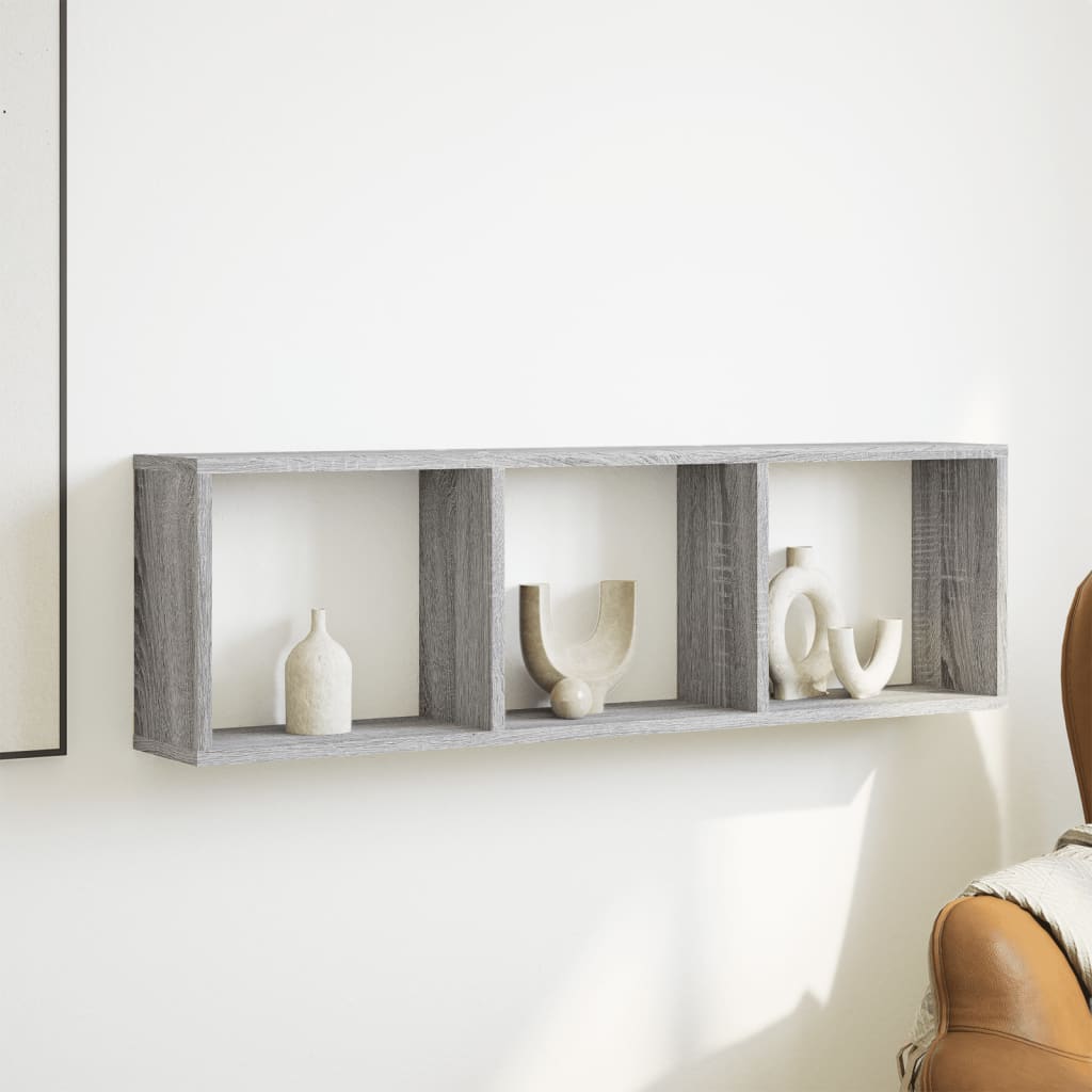 vidaXL Dulap de perete, sonoma gri, 100x16x30 cm, lemn prelucrat