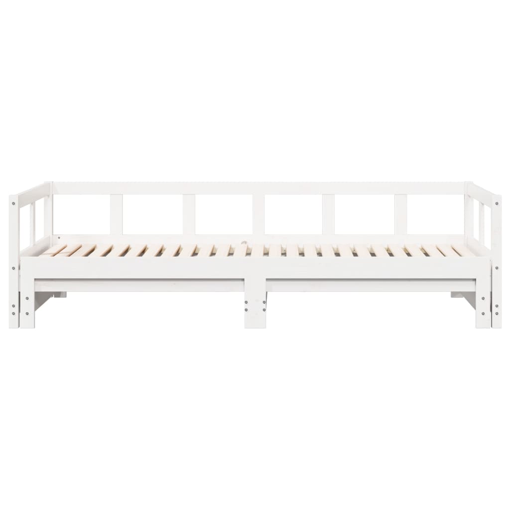 vidaXL Pat de zi fără saltea, alb, 80x200 cm, lemn masiv pin vidaXL Pat de zi fără saltea, alb, 80x200 cm, lemn masiv pin