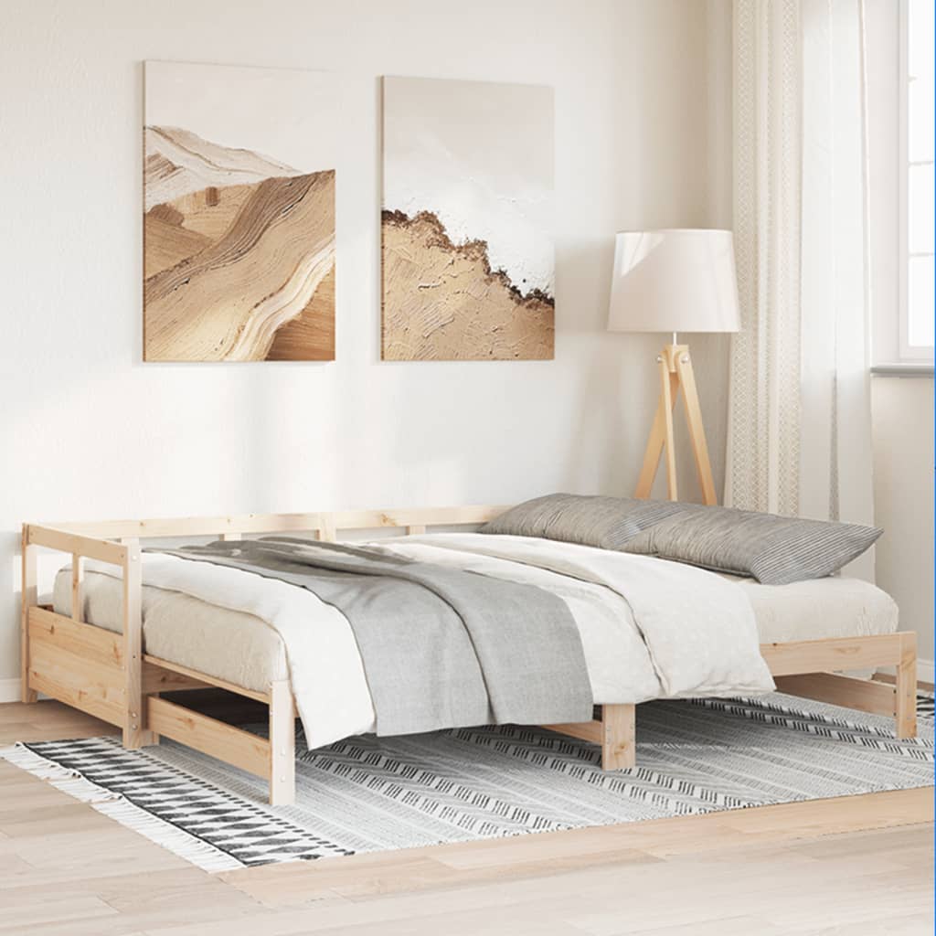 vidaXL Pat de zi fără saltea, 90x190 cm, lemn masiv de pin vidaXL Pat de zi fără saltea, 90x190 cm, lemn masiv de pin