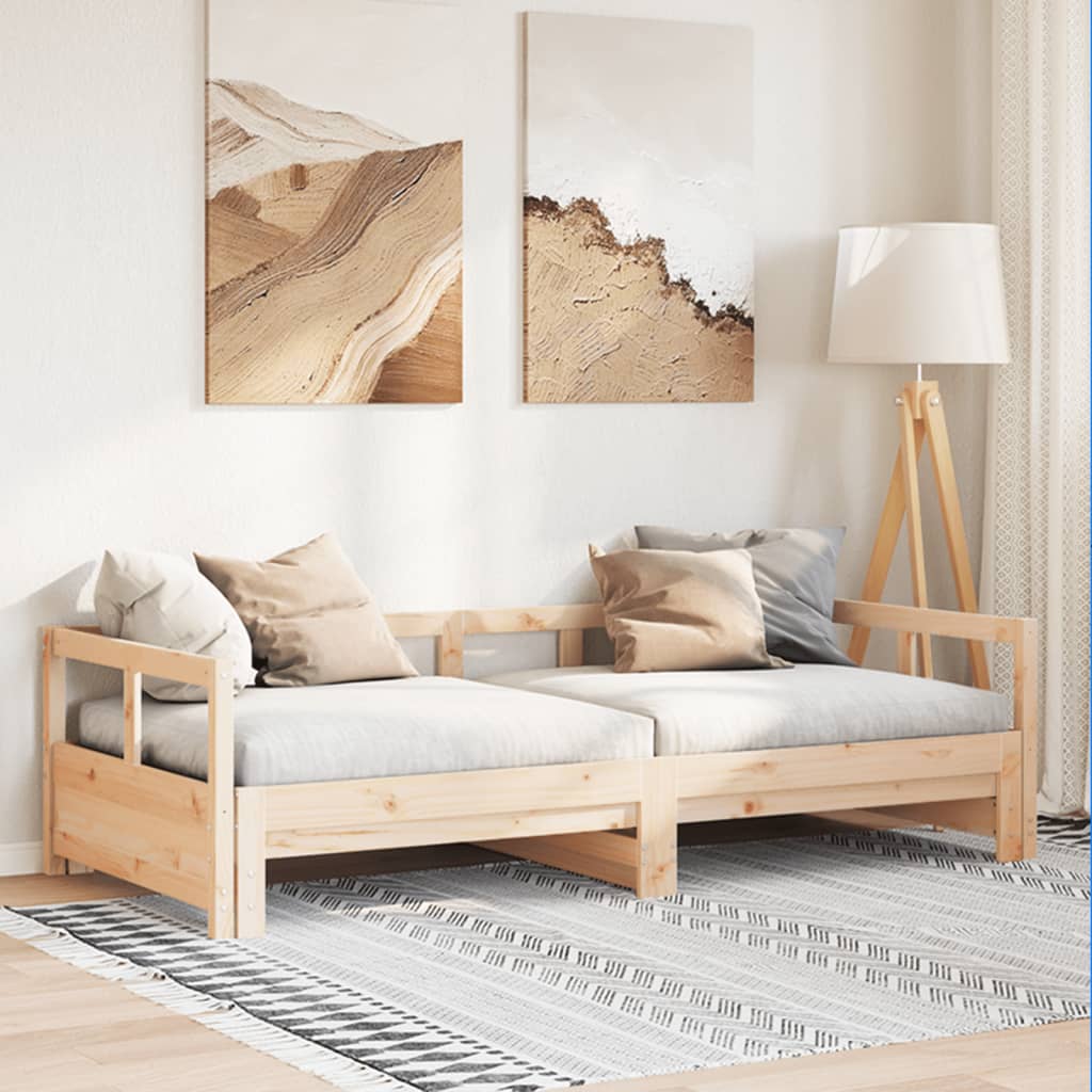 vidaXL Pat de zi fără saltea, 90x190 cm, lemn masiv de pin vidaXL Pat de zi fără saltea, 90x190 cm, lemn masiv de pin