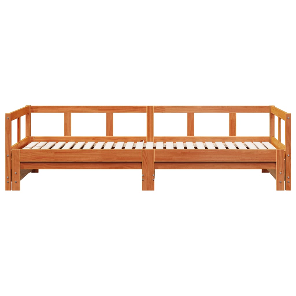 vidaXL Pat de zi fără saltea, maro ceruit, 90x190 cm, lemn masiv pin