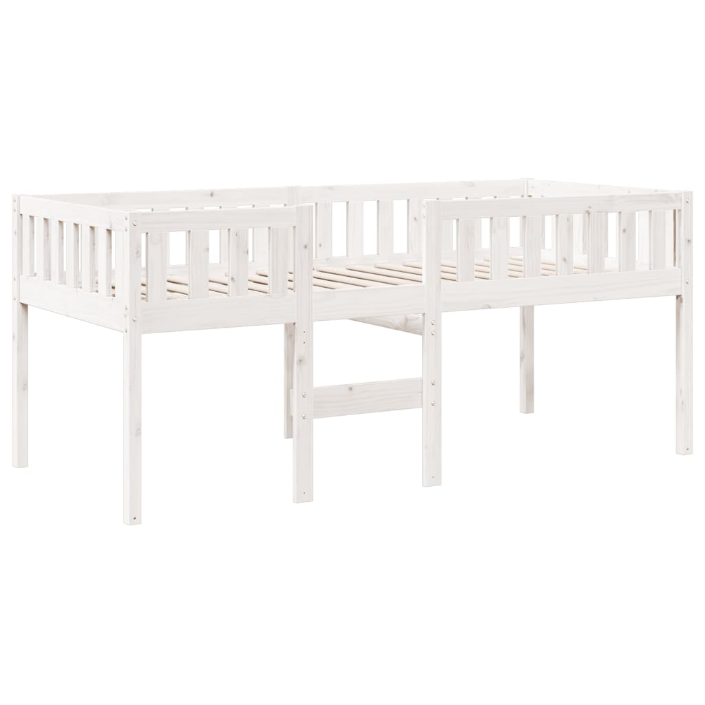 vidaXL Pat pentru copii fără saltea, alb, 90x190 cm, lemn masiv de pin vidaXL Pat pentru copii fără saltea, alb, 90x190 cm, lemn masiv de pin