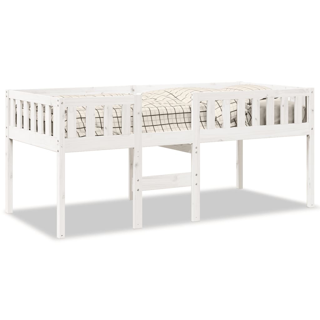 vidaXL Pat pentru copii fără saltea, alb, 75x190 cm, lemn masiv de pin vidaXL Pat pentru copii fără saltea, alb, 75x190 cm, lemn masiv de pin