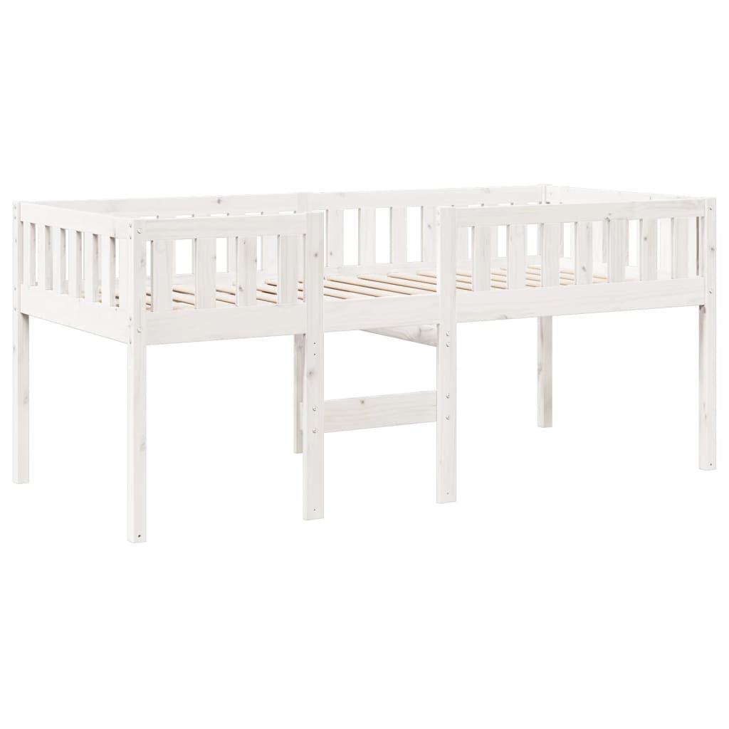 vidaXL Pat pentru copii fără saltea, alb, 75x190 cm, lemn masiv de pin vidaXL Pat pentru copii fără saltea, alb, 75x190 cm, lemn masiv de pin