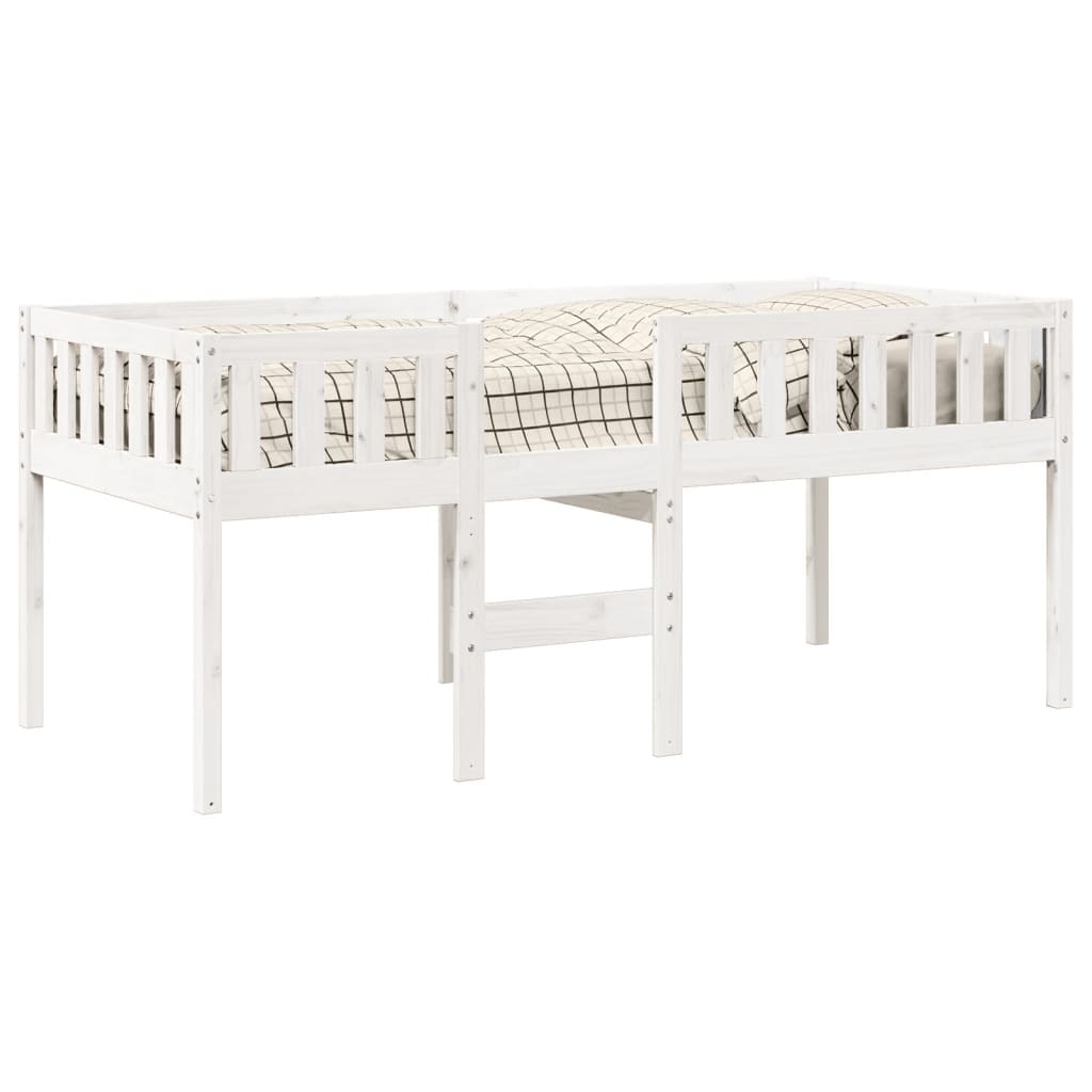 vidaXL Pat pentru copii fără saltea, alb, 75x190 cm, lemn masiv de pin vidaXL Pat pentru copii fără saltea, alb, 75x190 cm, lemn masiv de pin