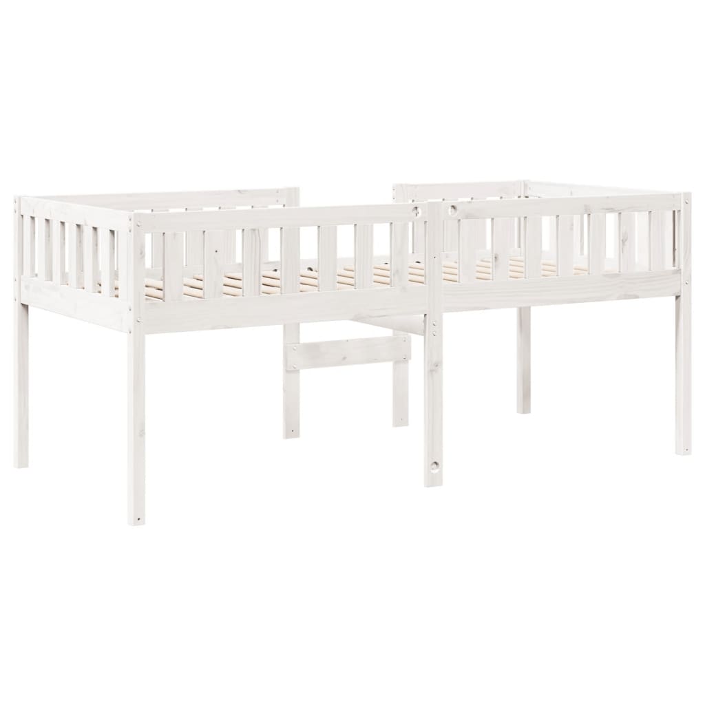 vidaXL Pat pentru copii fără saltea, alb, 75x190 cm, lemn masiv de pin vidaXL Pat pentru copii fără saltea, alb, 75x190 cm, lemn masiv de pin