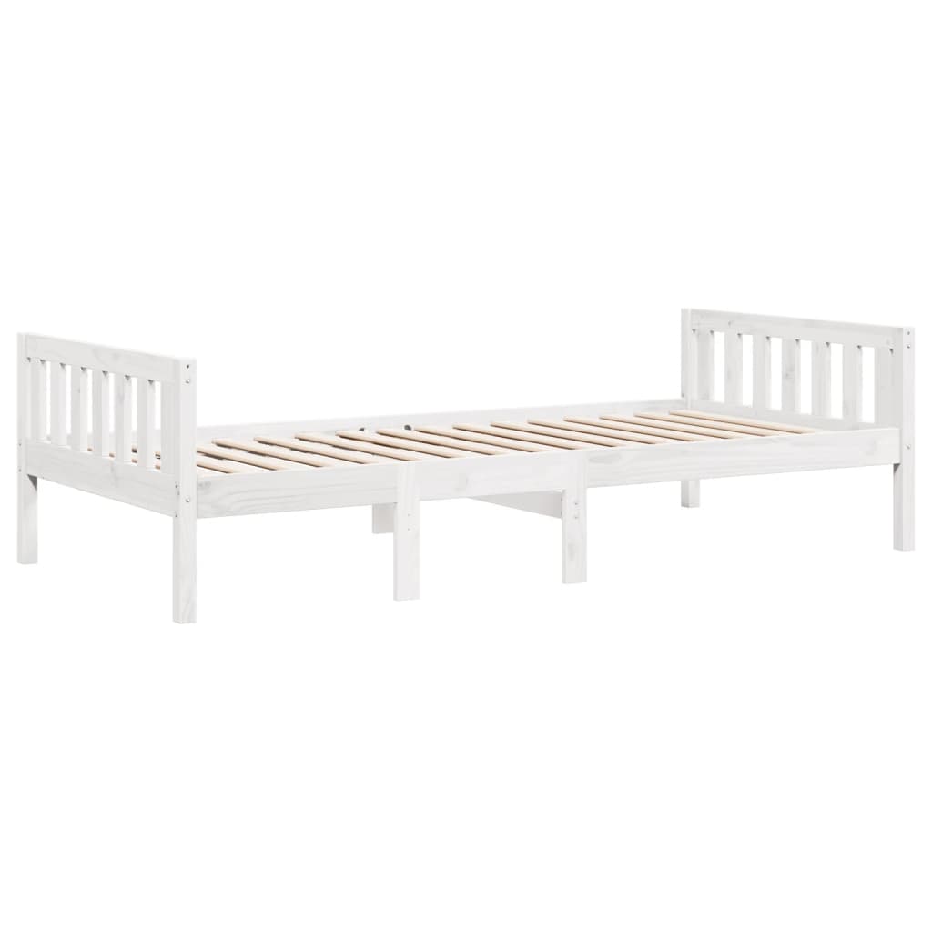 vidaXL Pat pentru copii fără saltea, alb, 80x200 cm, lemn masiv de pin