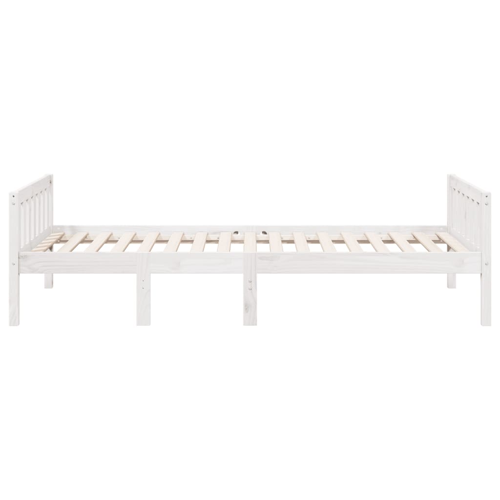vidaXL Pat pentru copii fără saltea, alb, 90x200 cm, lemn masiv de pin