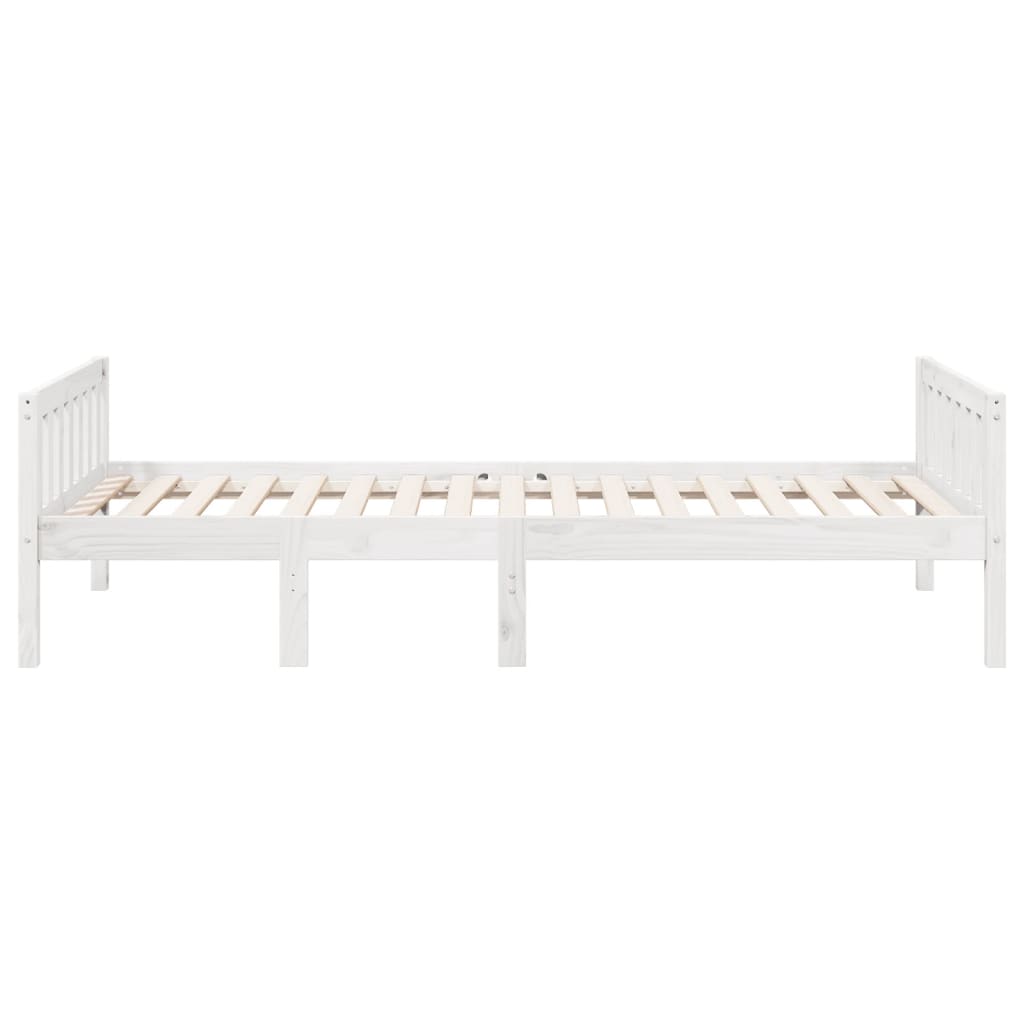 vidaXL Pat pentru copii fără saltea, alb, 75x190 cm, lemn masiv de pin vidaXL Pat pentru copii fără saltea, alb, 75x190 cm, lemn masiv de pin