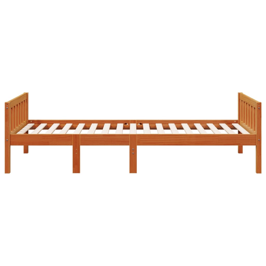 vidaXL Pat pentru copii fără saltea, maro, 75x190 cm, lemn masiv pin