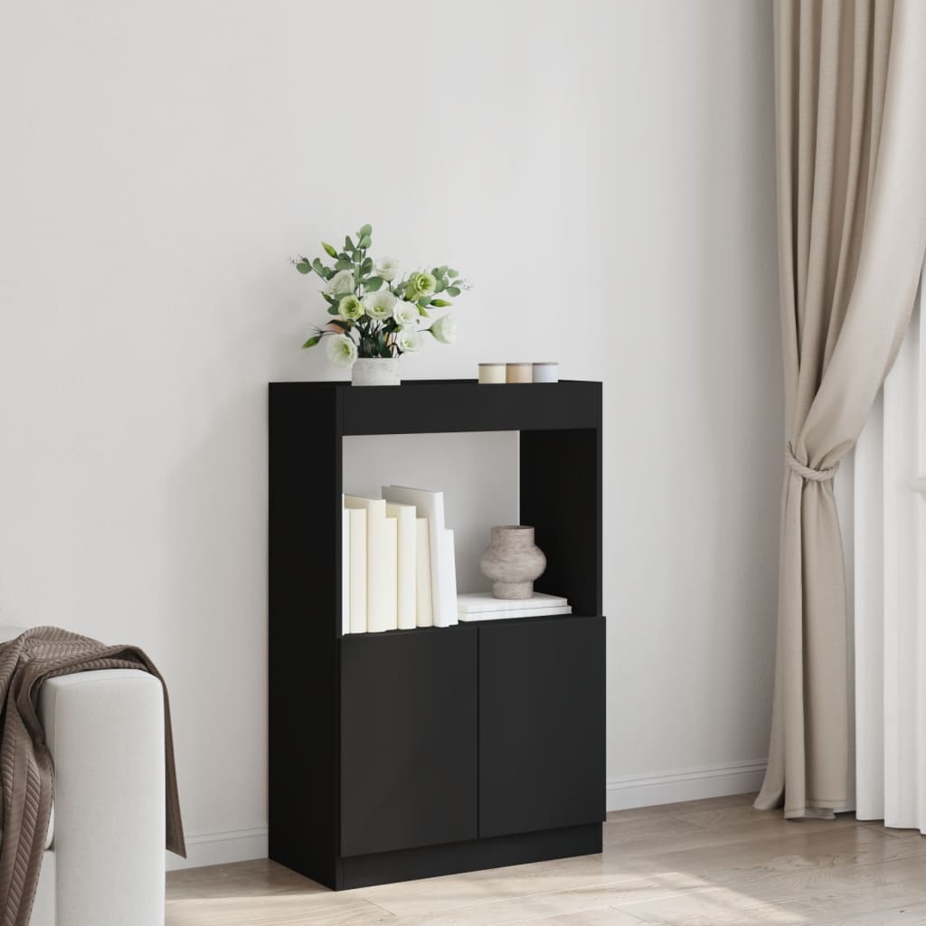 vidaXL Dulap înalt, negru, 63x33x100 cm, lemn prelucrat vidaXL Dulap înalt, negru, 63x33x100 cm, lemn prelucrat