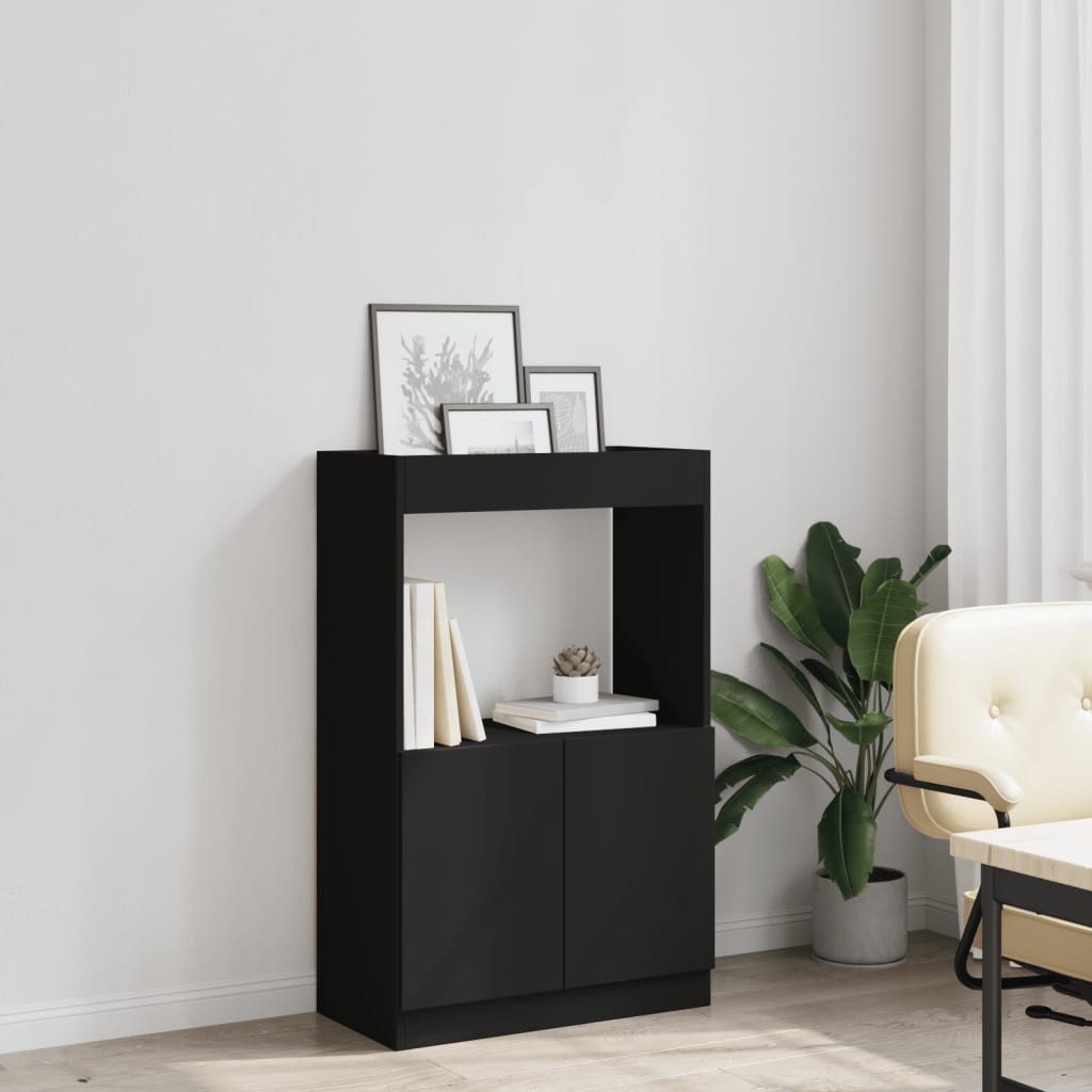 vidaXL Dulap înalt, negru, 63x33x100 cm, lemn prelucrat vidaXL Dulap înalt, negru, 63x33x100 cm, lemn prelucrat