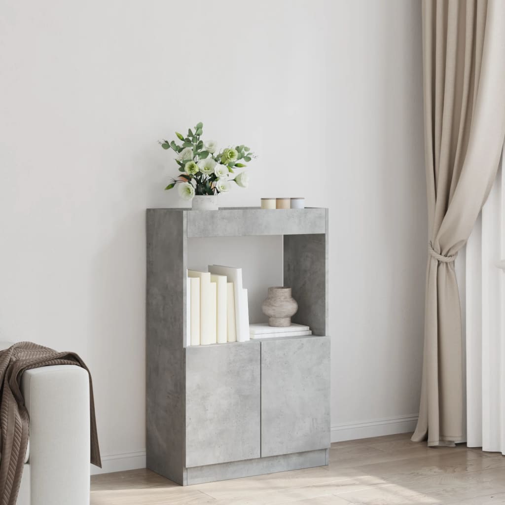 vidaXL Dulap înalt, gri beton, 63x33x100 cm, lemn prelucrat vidaXL Dulap înalt, gri beton, 63x33x100 cm, lemn prelucrat