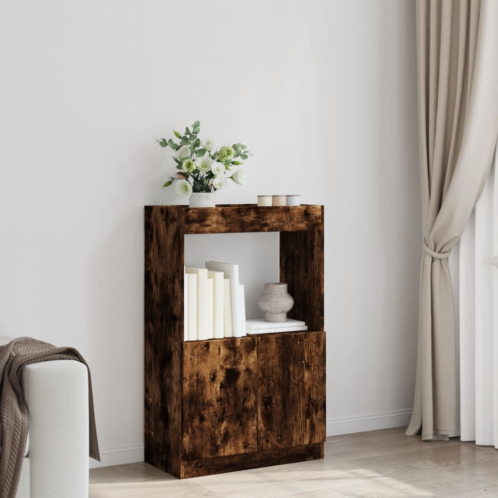 vidaXL Dulap înalt, stejar fumuriu, 63x33x100 cm, lemn prelucrat vidaXL Dulap înalt, stejar fumuriu, 63x33x100 cm, lemn prelucrat