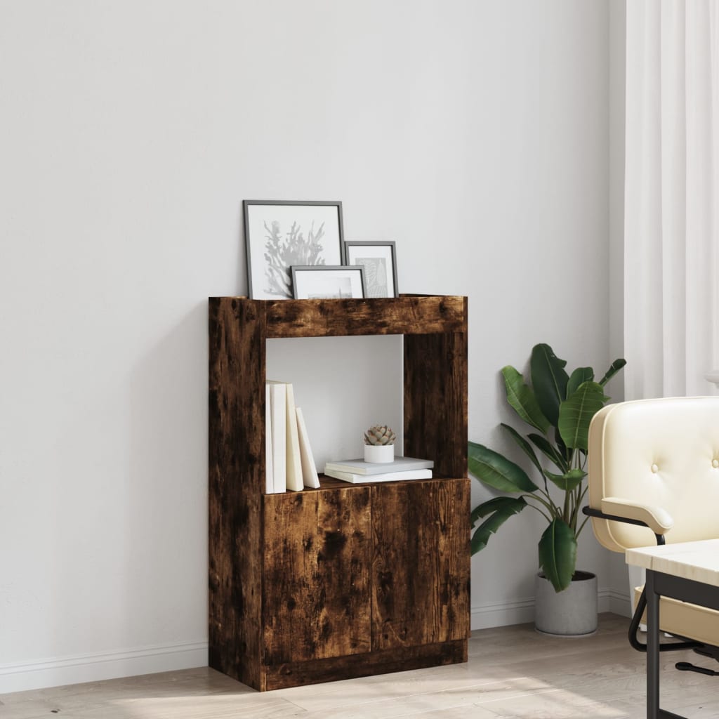 vidaXL Dulap înalt, stejar fumuriu, 63x33x100 cm, lemn prelucrat vidaXL Dulap înalt, stejar fumuriu, 63x33x100 cm, lemn prelucrat