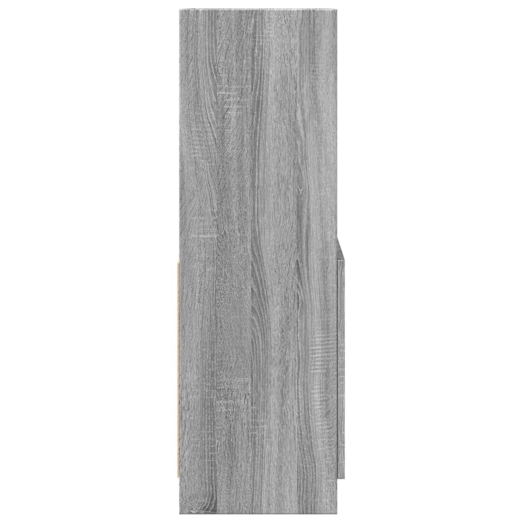 vidaXL Dulap înalt, gri sonoma, 63x33x100 cm, lemn prelucrat vidaXL Dulap înalt, gri sonoma, 63x33x100 cm, lemn prelucrat