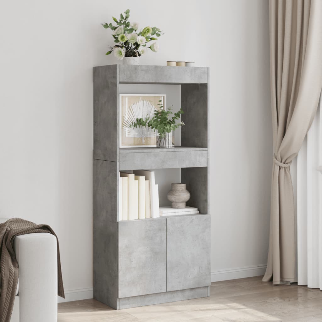 vidaXL Dulap înalt, gri beton, 63x33x140 cm, lemn prelucrat vidaXL Dulap înalt, gri beton, 63x33x140 cm, lemn prelucrat