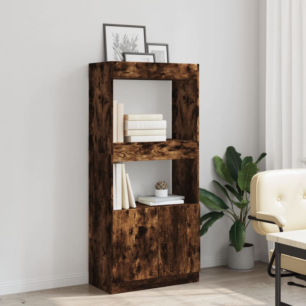 vidaXL Dulap înalt, stejar fumuriu, 63x33x140 cm, lemn prelucrat vidaXL Dulap înalt, stejar fumuriu, 63x33x140 cm, lemn prelucrat