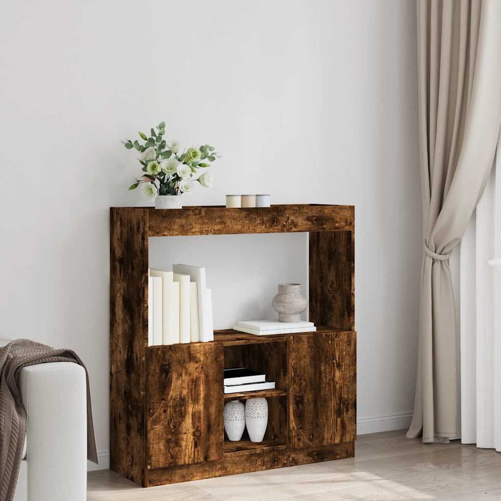 vidaXL Dulap înalt, stejar fumuriu, 92x33x100 cm, lemn prelucrat vidaXL Dulap înalt, stejar fumuriu, 92x33x100 cm, lemn prelucrat