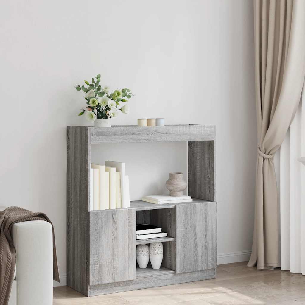 vidaXL Dulap înalt, gri sonoma, 92x33x100 cm, lemn prelucrat vidaXL Dulap înalt, gri sonoma, 92x33x100 cm, lemn prelucrat