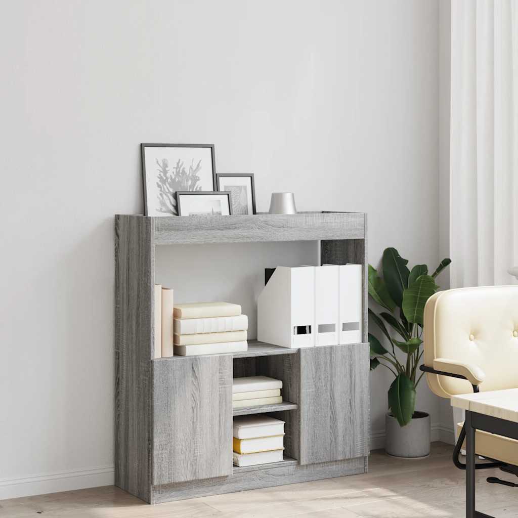 vidaXL Dulap înalt, gri sonoma, 92x33x100 cm, lemn prelucrat vidaXL Dulap înalt, gri sonoma, 92x33x100 cm, lemn prelucrat