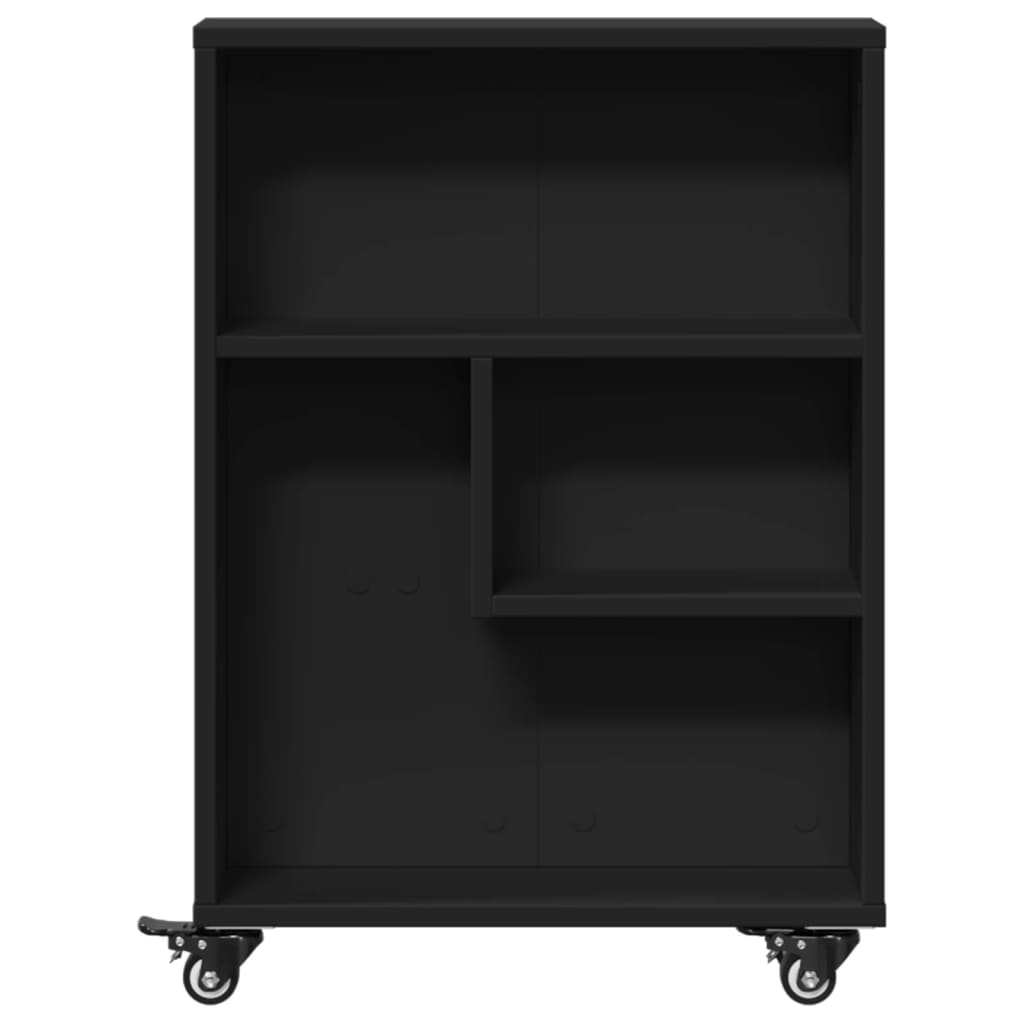 vidaXL Cărucior depozitare îngust, negru, 48x13x68 cm, lemn prelucrat vidaXL Cărucior depozitare îngust, negru, 48x13x68 cm, lemn prelucrat