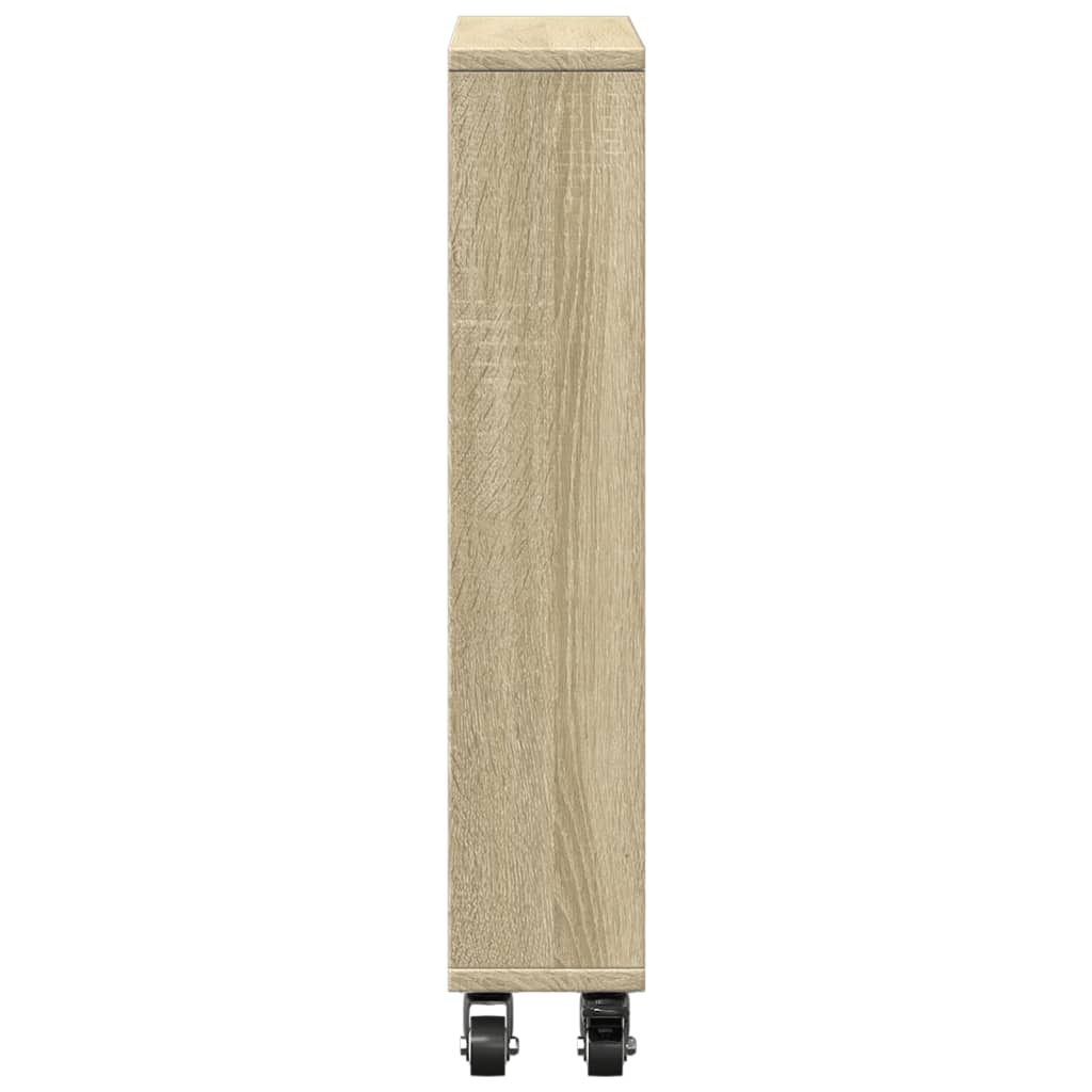 vidaXL Cărucior depozitare îngust, stejar sonoma, 48x13x68 cm, lemn vidaXL Cărucior depozitare îngust, stejar sonoma, 48x13x68 cm, lemn