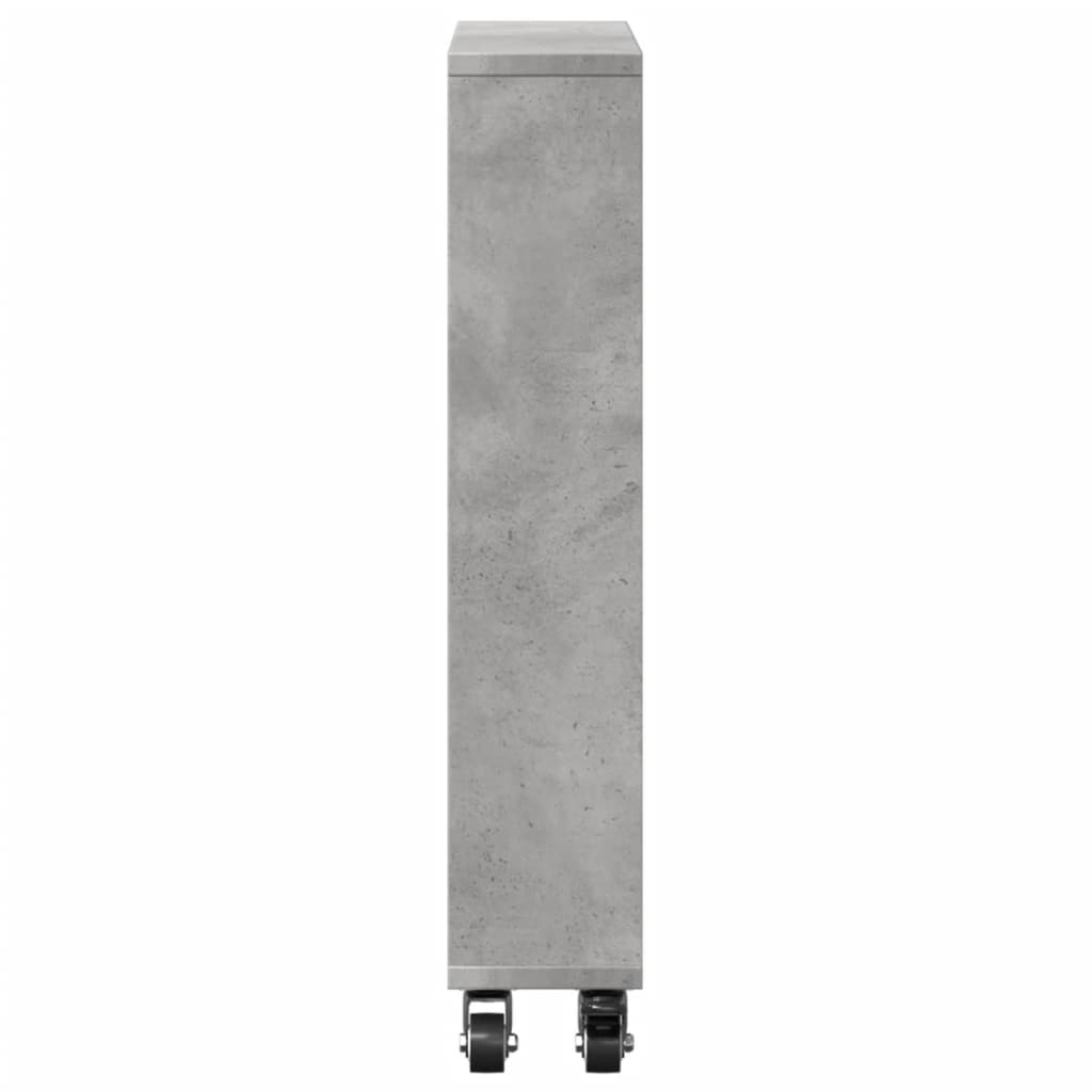 vidaXL Cărucior depozitare îngust gri beton 48x13x68 cm lemn prelucrat vidaXL Cărucior depozitare îngust gri beton 48x13x68 cm lemn prelucrat