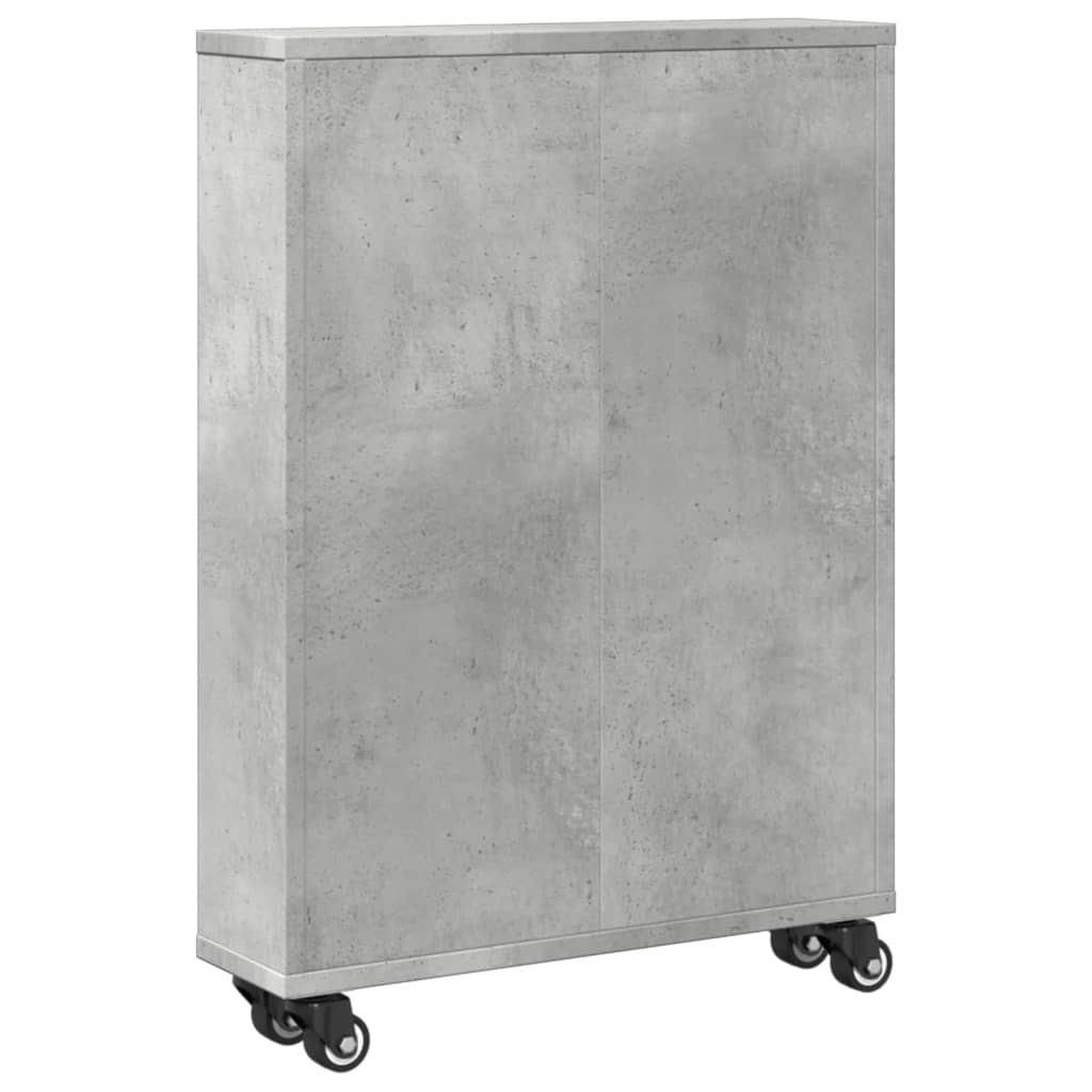 vidaXL Cărucior depozitare îngust gri beton 48x13x68 cm lemn prelucrat vidaXL Cărucior depozitare îngust gri beton 48x13x68 cm lemn prelucrat