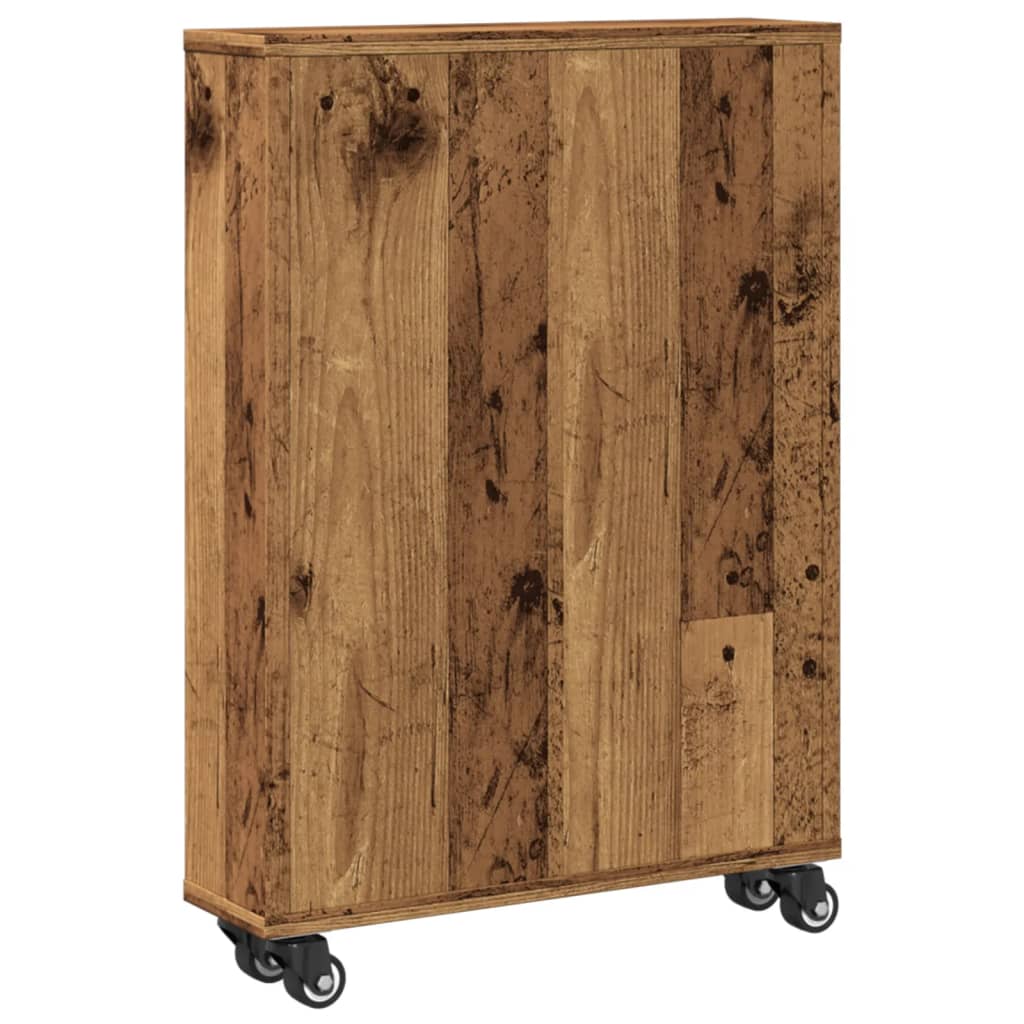 vidaXL Cărucior depozitare îngust lemn vechi 48x13x68cm lemn prelucrat vidaXL Cărucior depozitare îngust lemn vechi 48x13x68cm lemn prelucrat