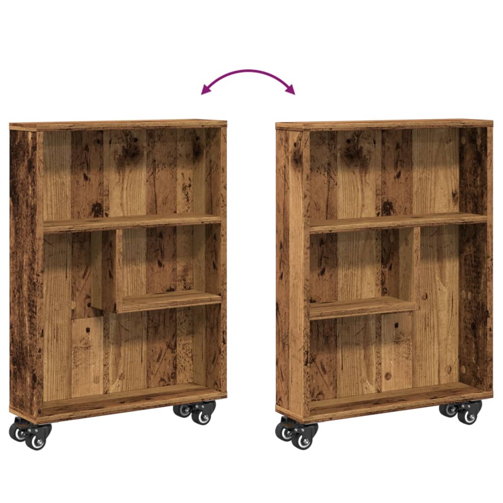 vidaXL Cărucior depozitare îngust lemn vechi 48x13x68cm lemn prelucrat vidaXL Cărucior depozitare îngust lemn vechi 48x13x68cm lemn prelucrat