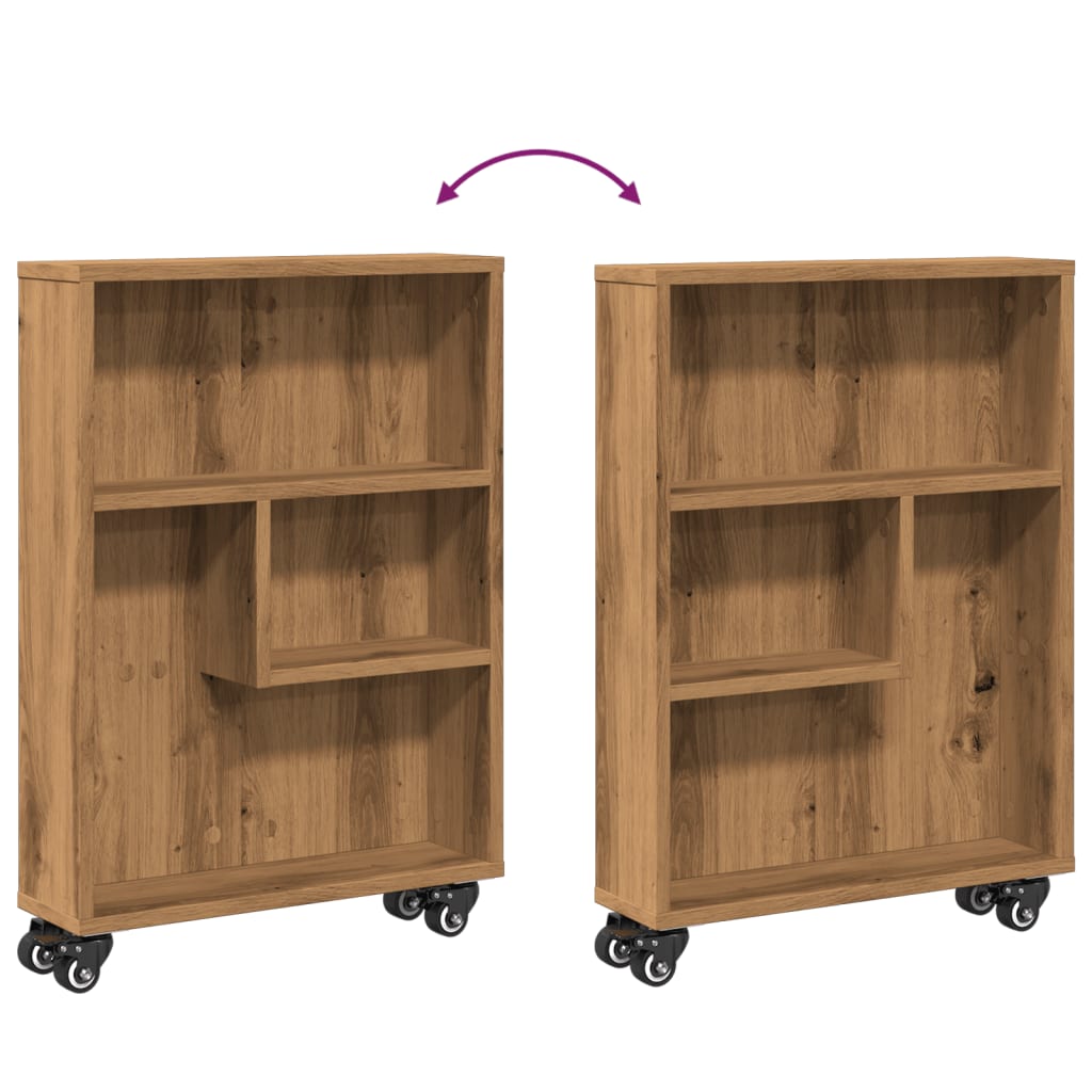 vidaXL Cărucior depozitare îngust, stejar artizanal, 48x13x68 cm, lemn vidaXL Cărucior depozitare îngust, stejar artizanal, 48x13x68 cm, lemn