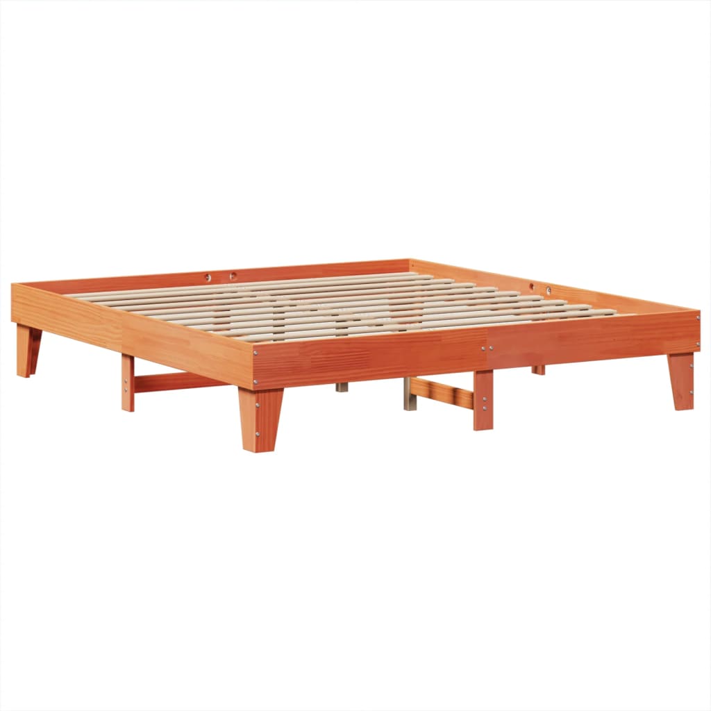 vidaXL Cadru de pat fără saltea, maro ceruit 200x200 cm lemn masiv pin vidaXL Cadru de pat fără saltea, maro ceruit 200x200 cm lemn masiv pin
