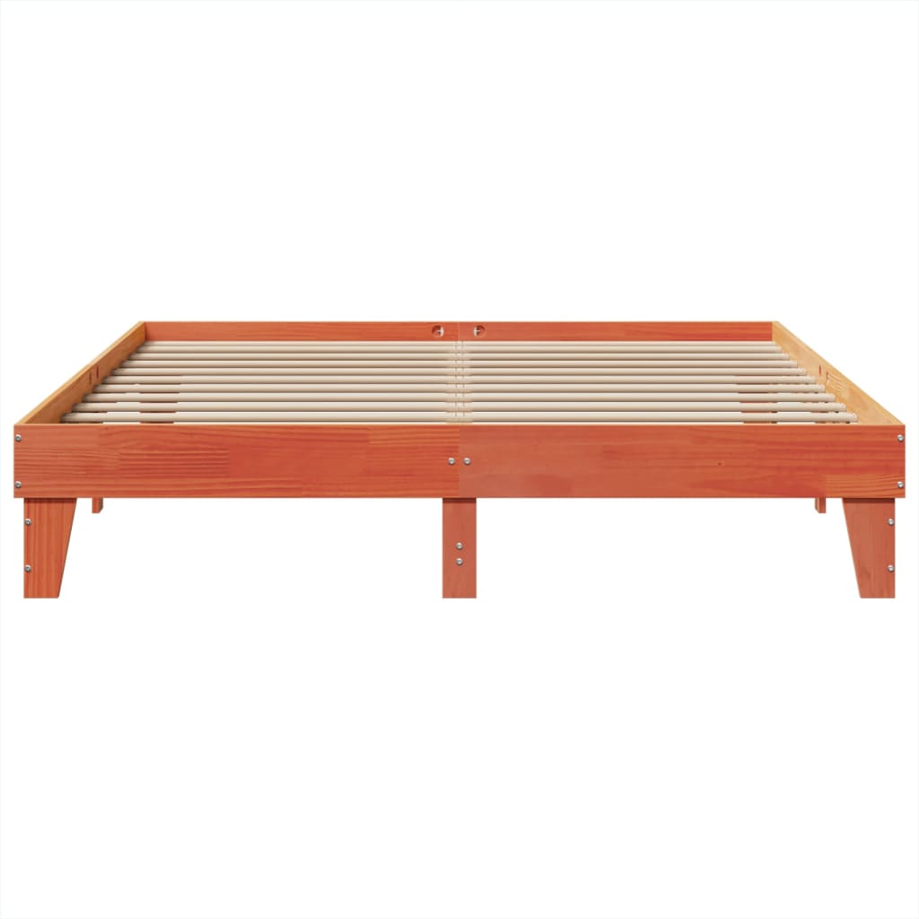 vidaXL Cadru de pat fără saltea, maro ceruit 200x200 cm lemn masiv pin vidaXL Cadru de pat fără saltea, maro ceruit 200x200 cm lemn masiv pin